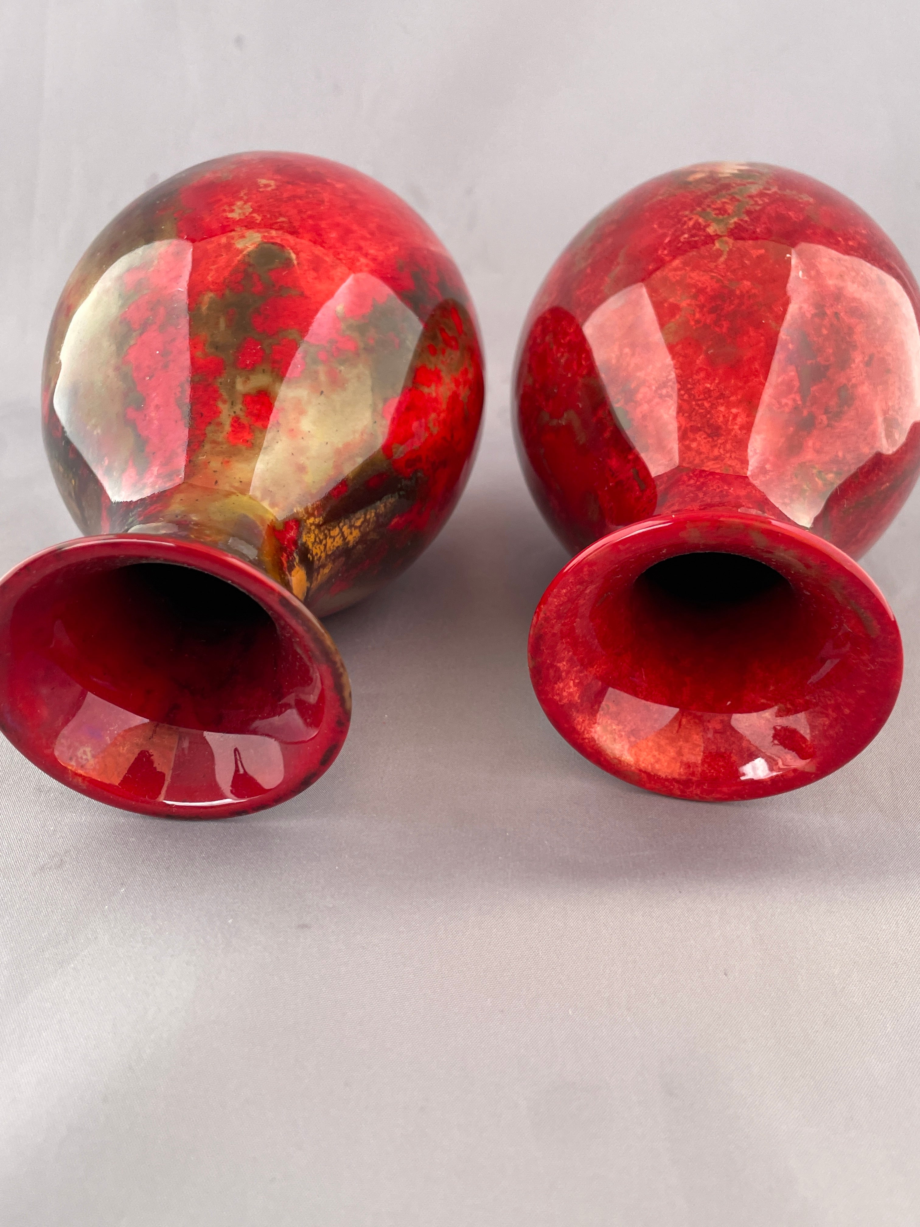 A Pair of Royal Doulton Flambe Vases