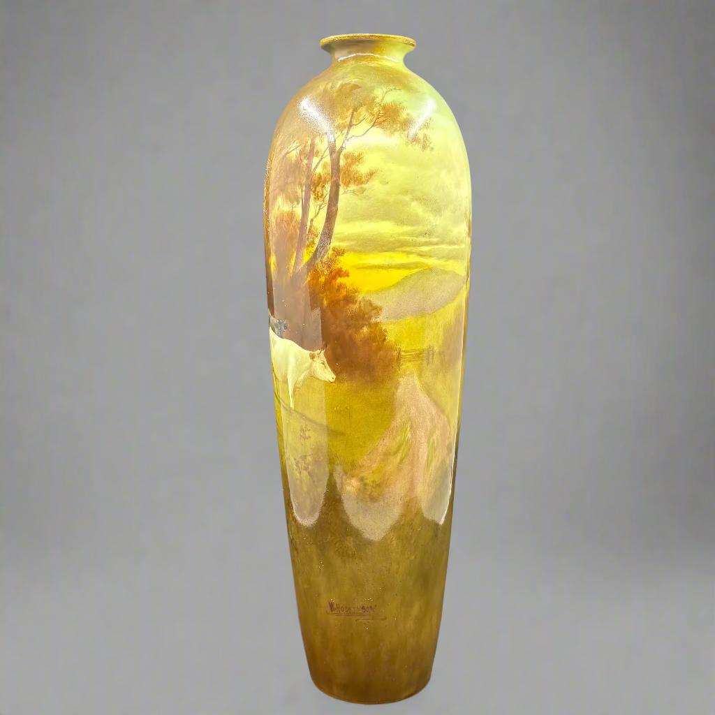 Tall Doulton Royal Doulton Burslem Cattle Vase - William Cross