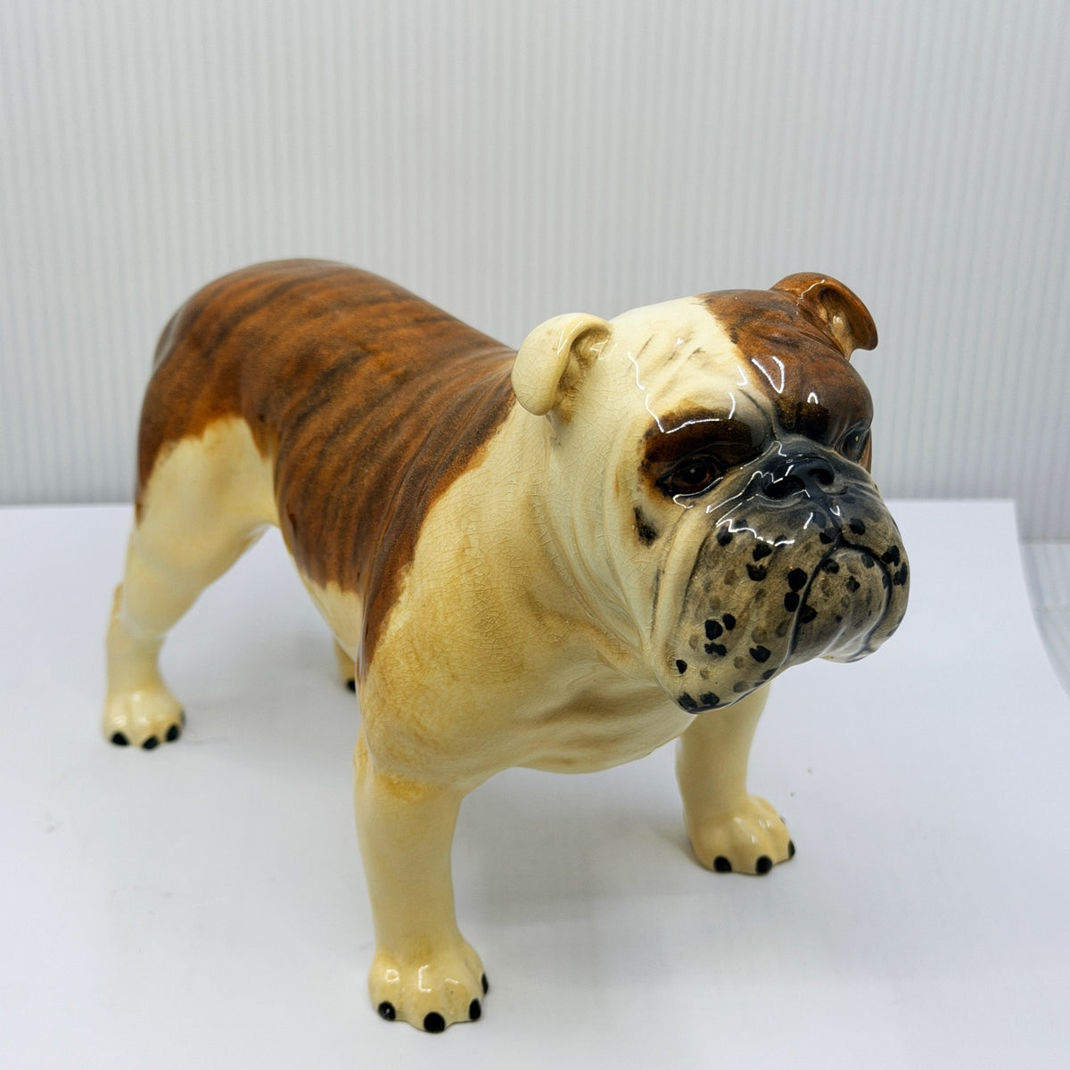 Beswick Bulldog 965 Champion Basford British Mascot standing figurine in tan brindle and cream