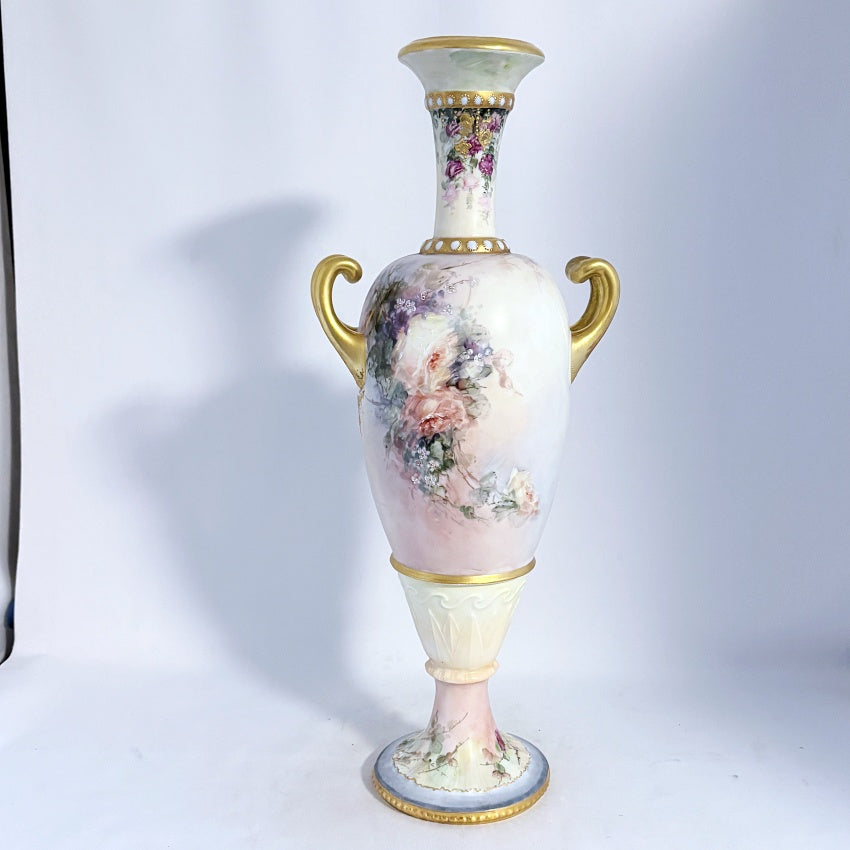 Limoges France Porcelain Vase 1893 Artist Signed Frost
