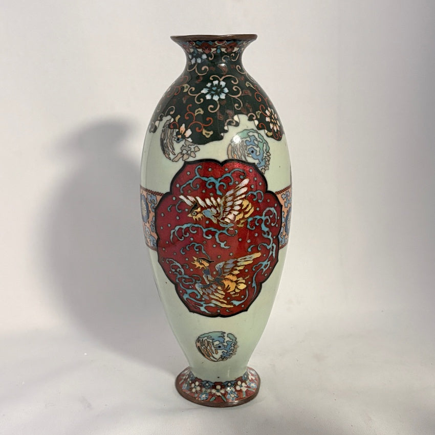 Japanese Cloisonné Vase, Meiji c.1880, Phoenix Medallion