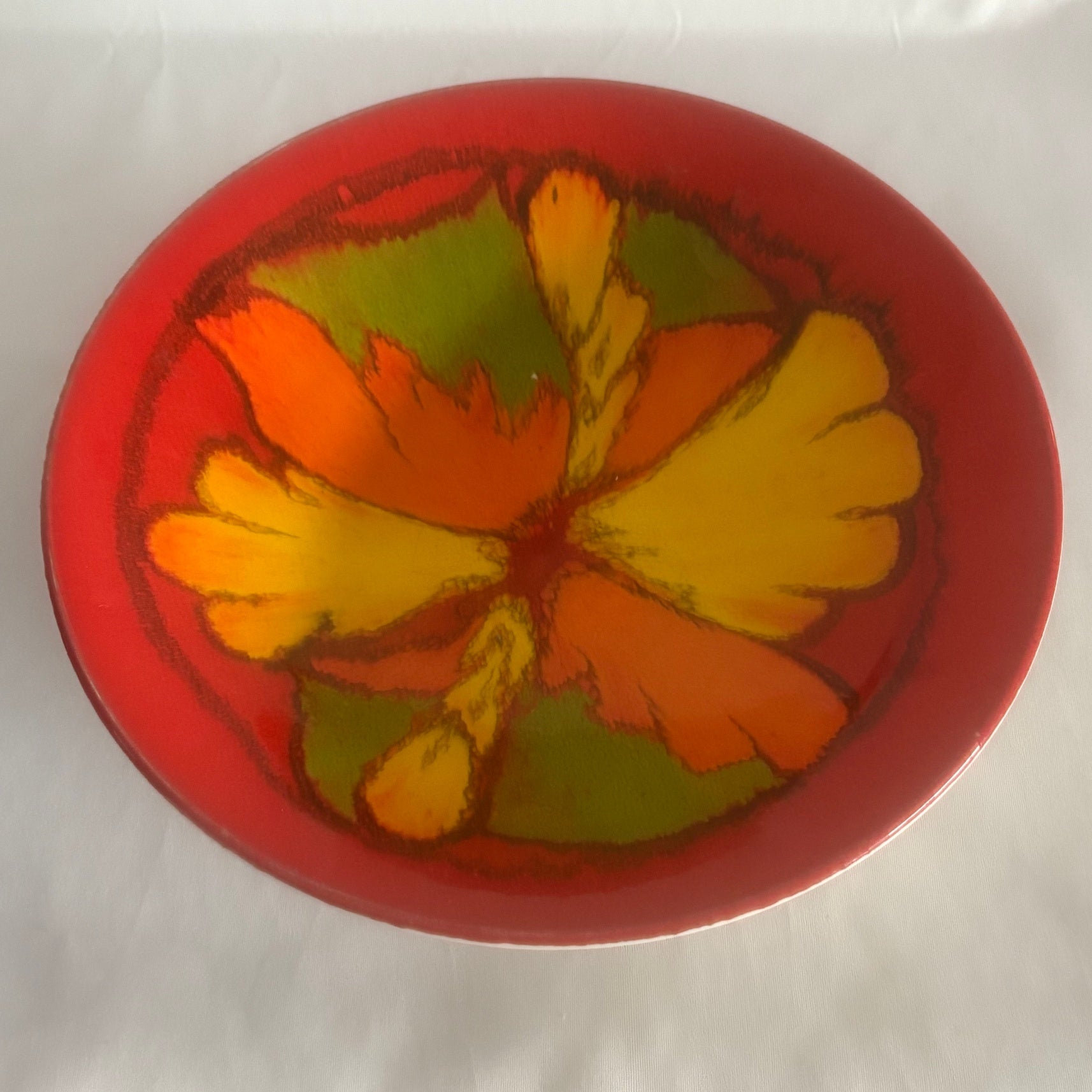 Poole Pottery Red & Orange Large Bowl