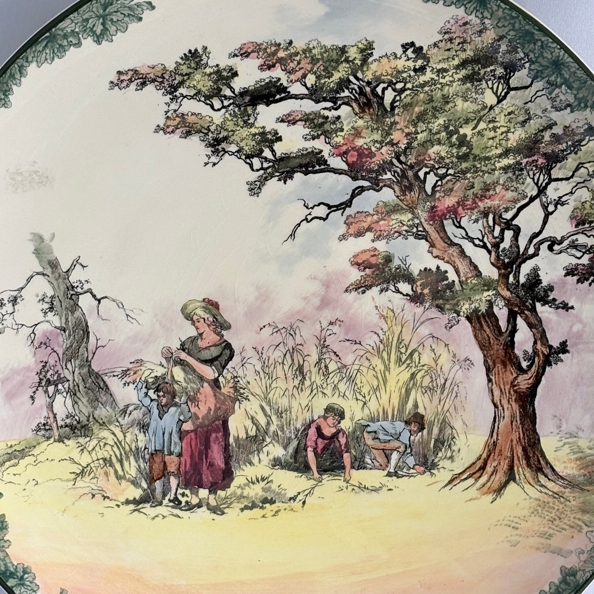 Royal Doulton OId English Scenes The Gleaners Charger -detail