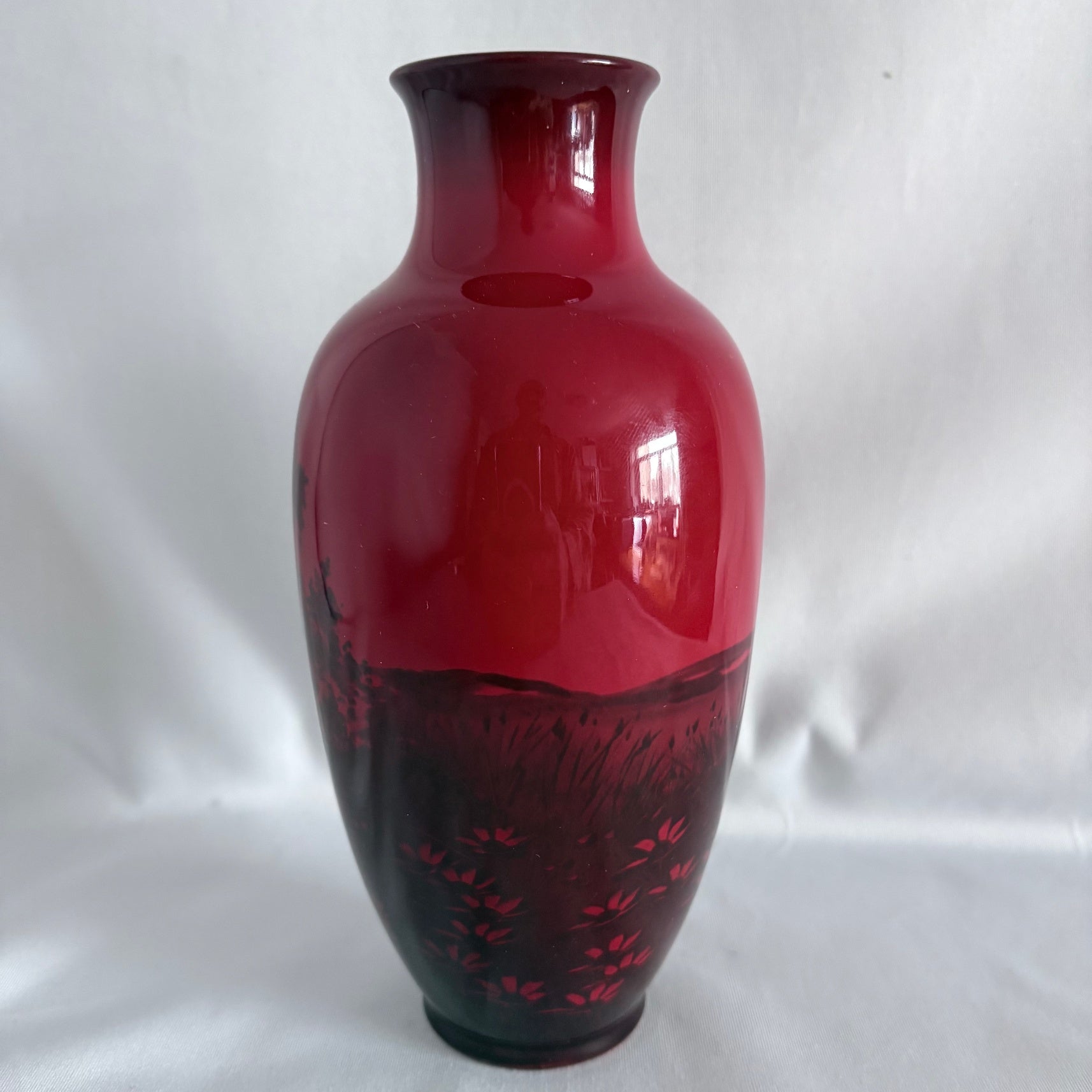 Royal Doulton Flambe Cottage Scene Noke Vase