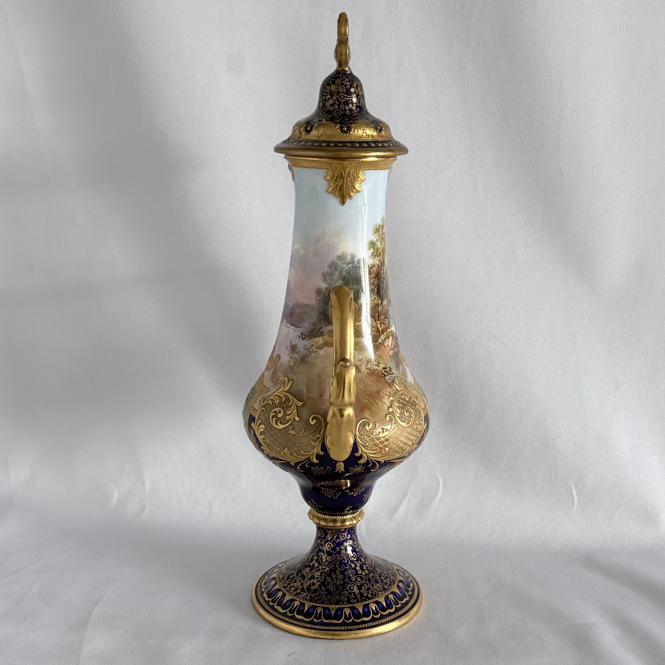 Royal Doulton Covered Urn Sesto Calende Lago Maggiore Named View c.1902