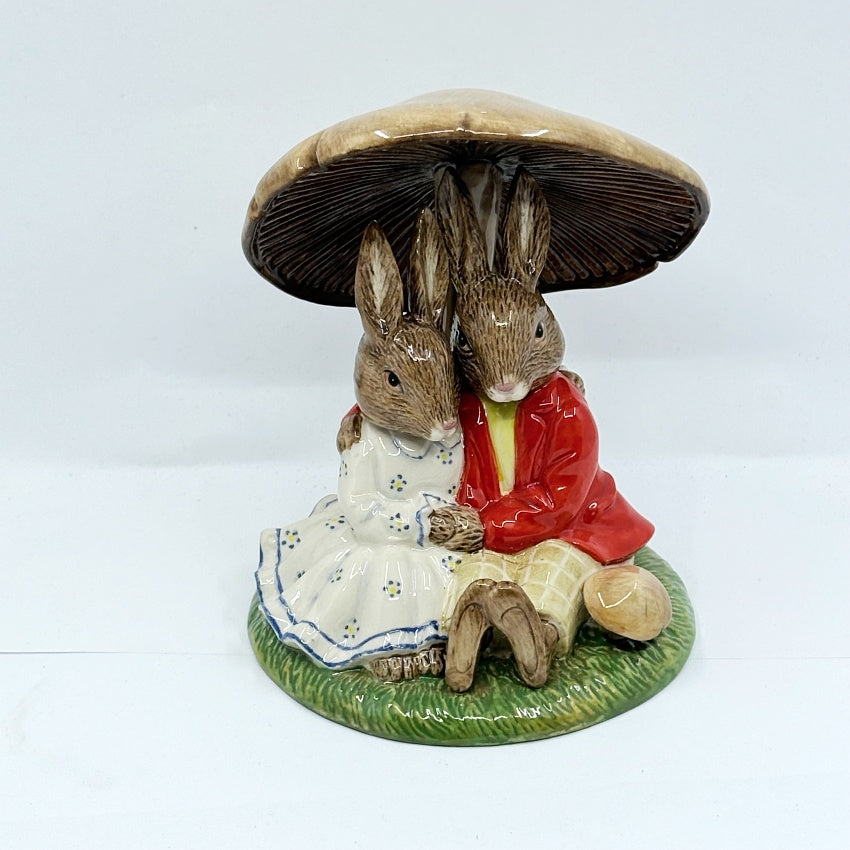 Royal Doulton Bunnykins Cuddling Under a Mushroom DB480 – Bunnykins of the Year