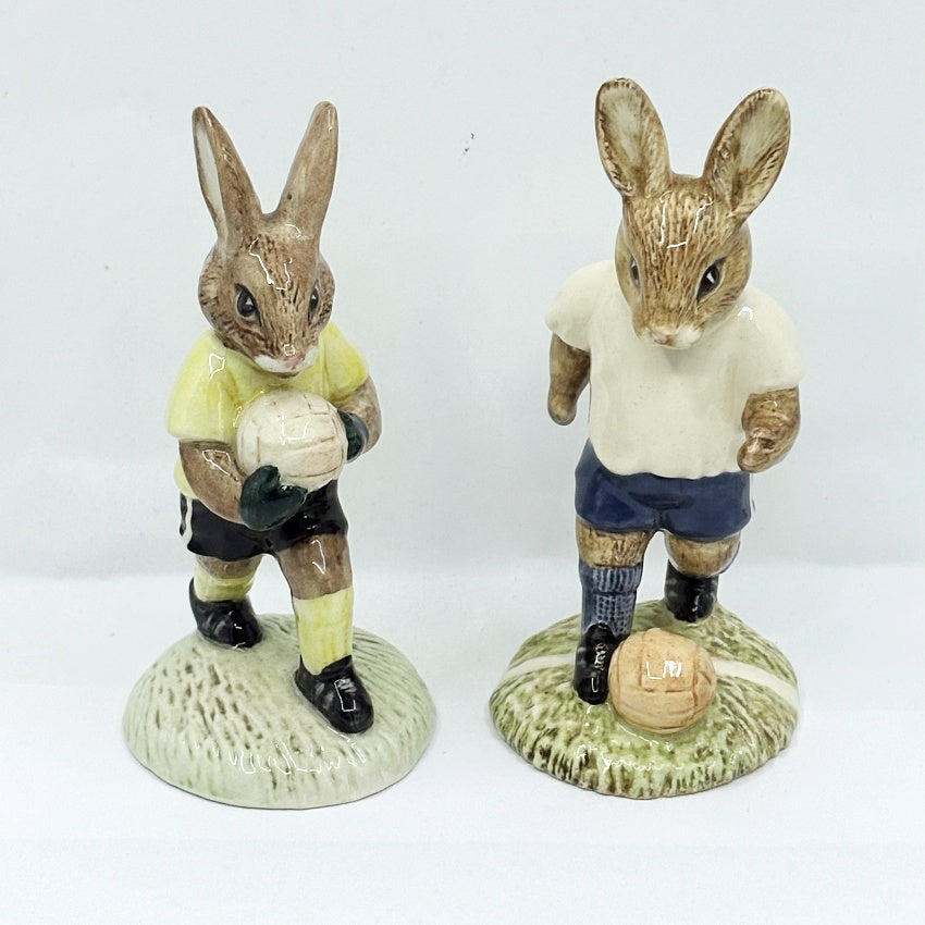 Royal Doulton Bunnykins Goal Keeper & Footballer DB120, 121 – Ltd Ed 250