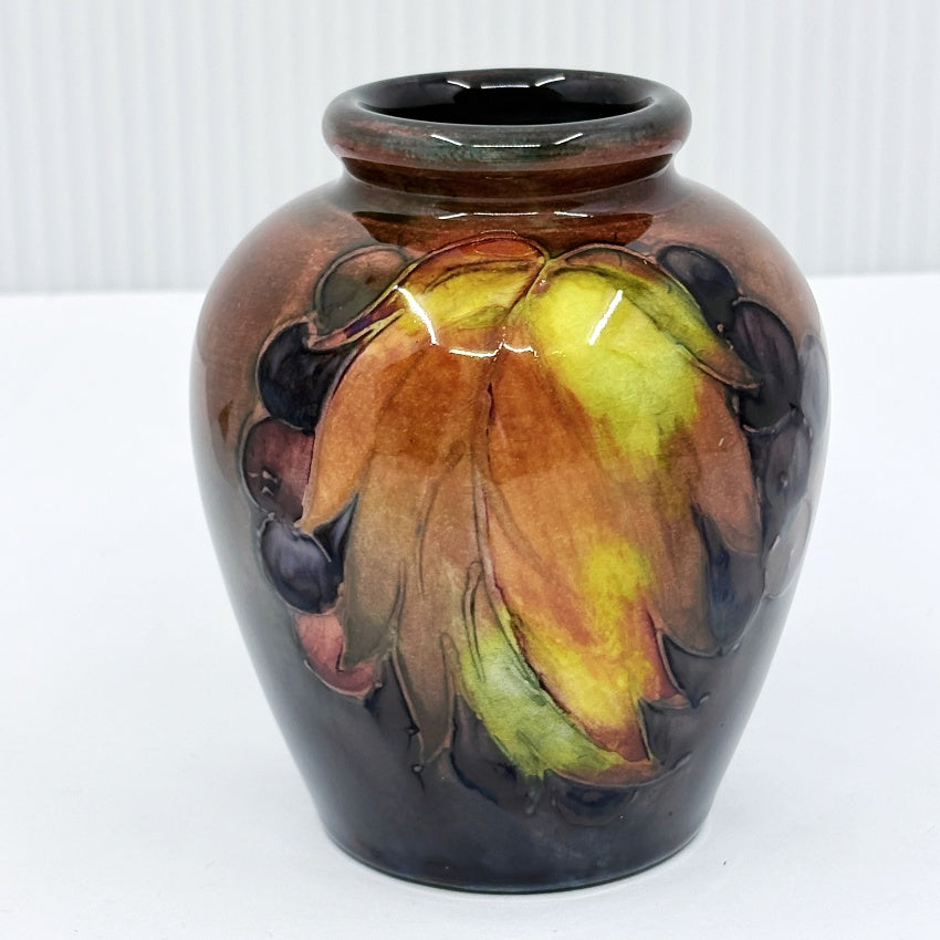William Moorcroft Flambe Leaf and Berry Vase