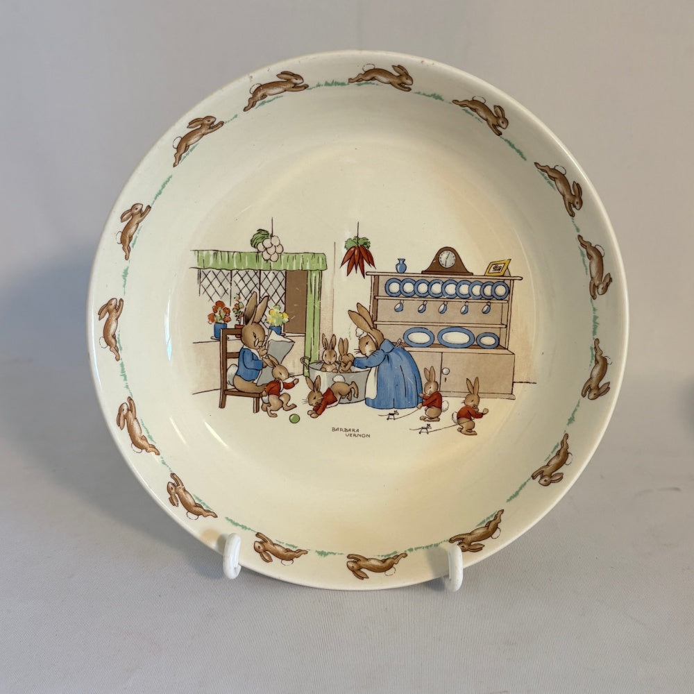 Bath Night Porridge Plate Royal Doulton Bunnykins