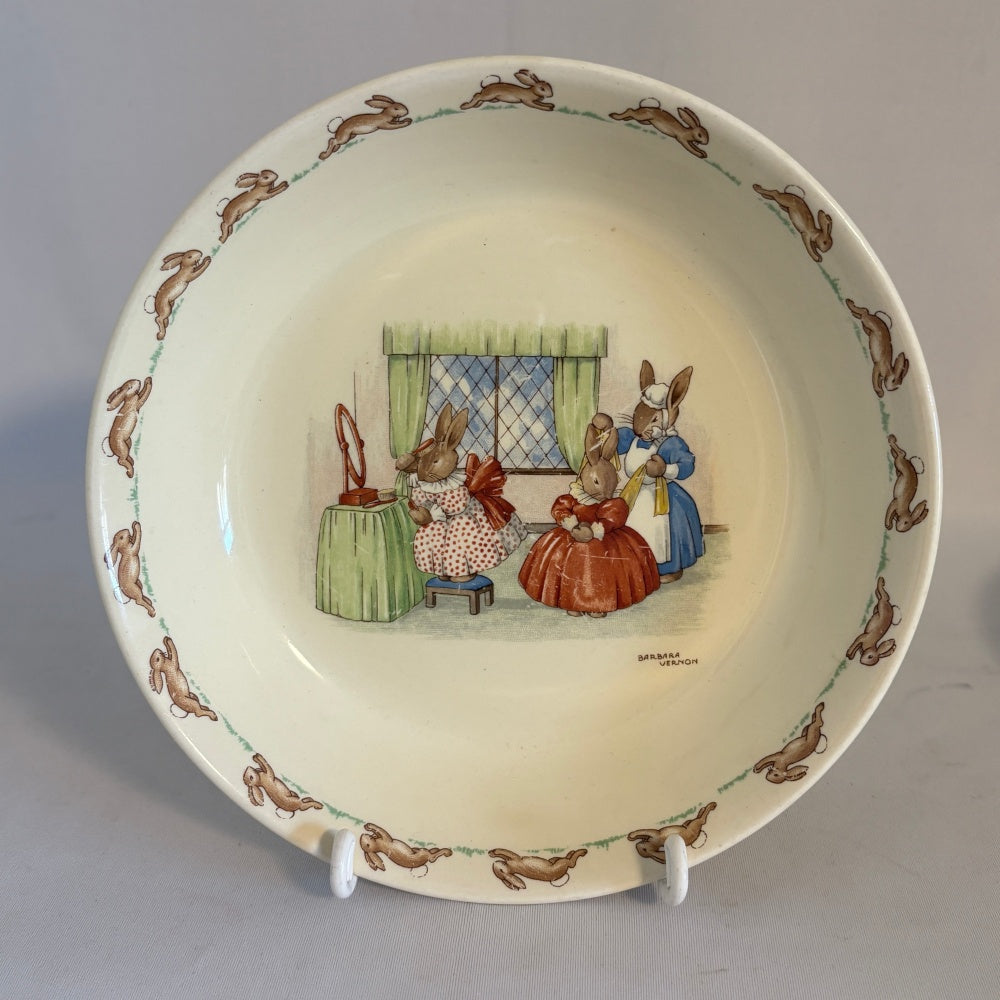 Getting Dressed Porridge Plate Royal Doulton Bunnykins