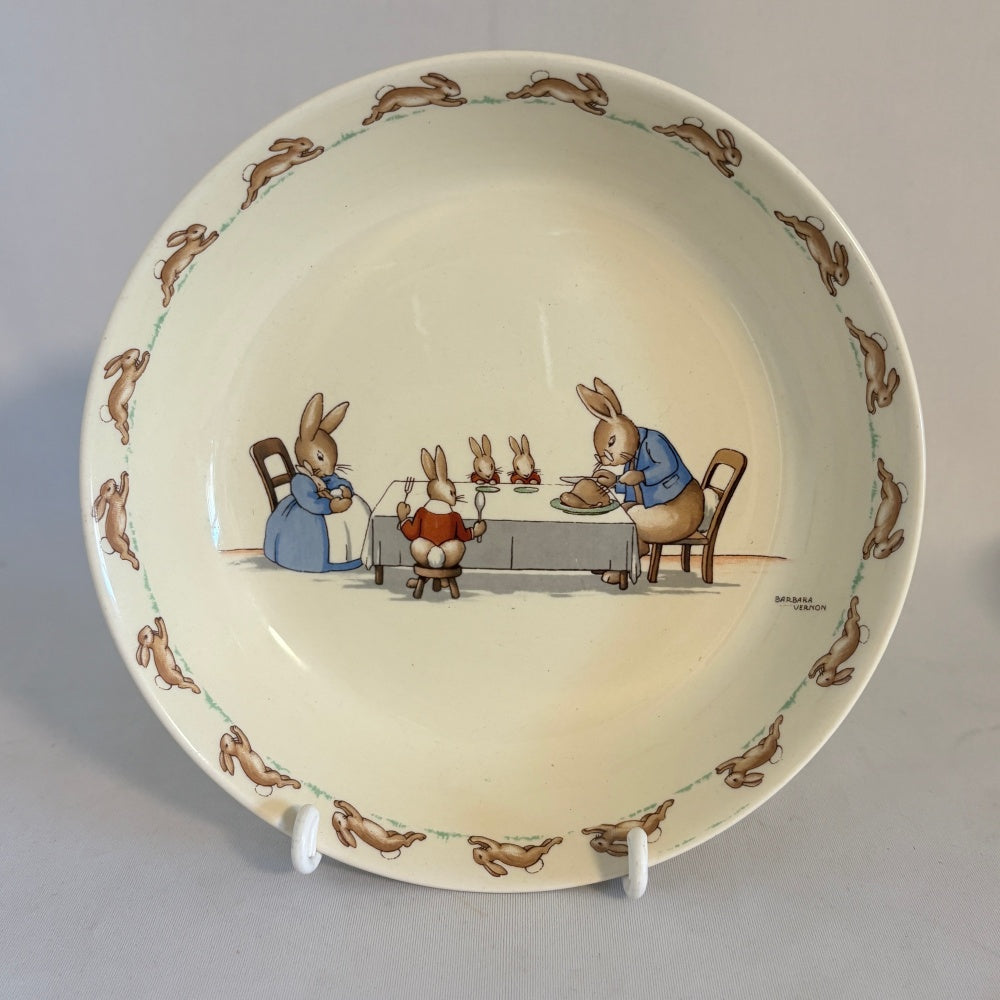 Carving the Chicken Porridge Plate Royal Doulton Bunnykins