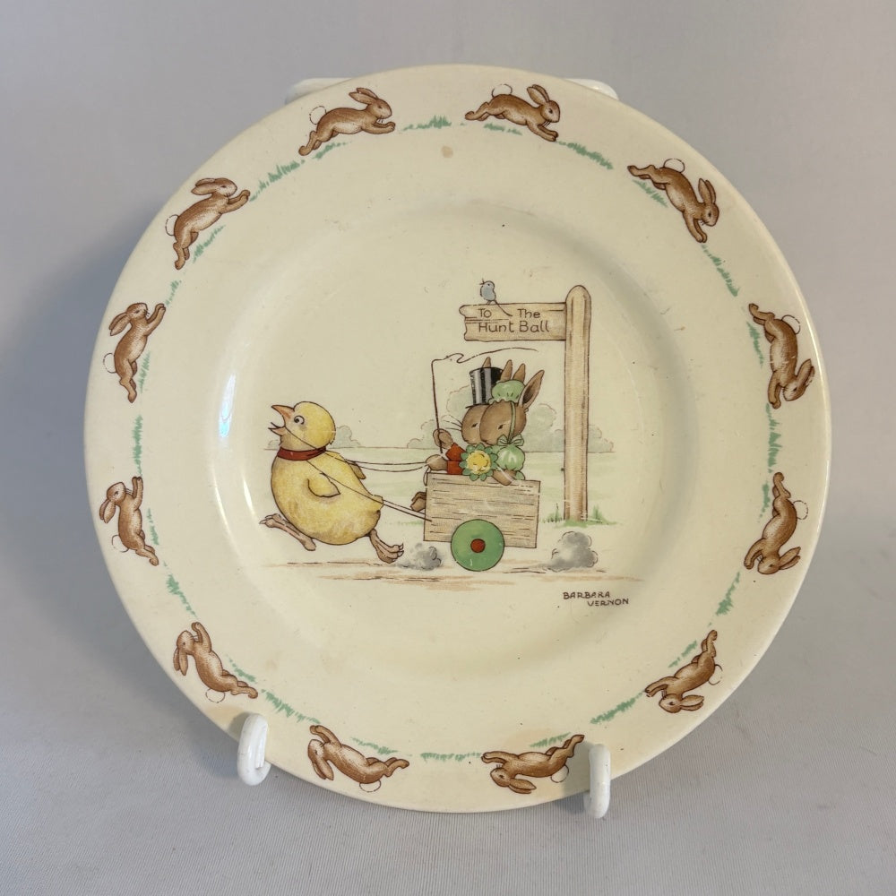 Chick Pulling Cart Plate Royal Doulton Bunnykins