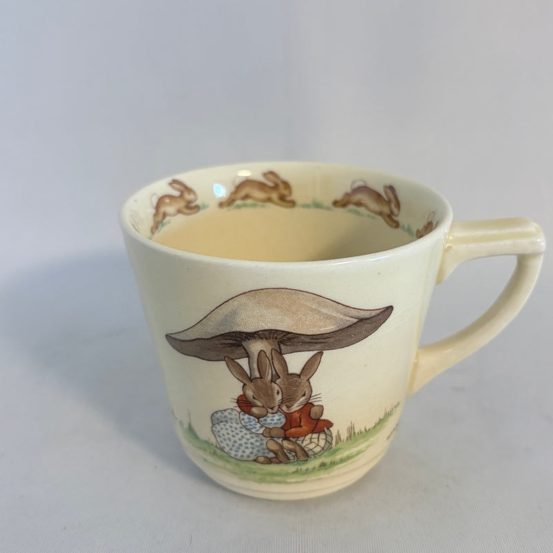 Cuddling Under a Mushroom Casino tea Cup Royal Doulton Bunnykins