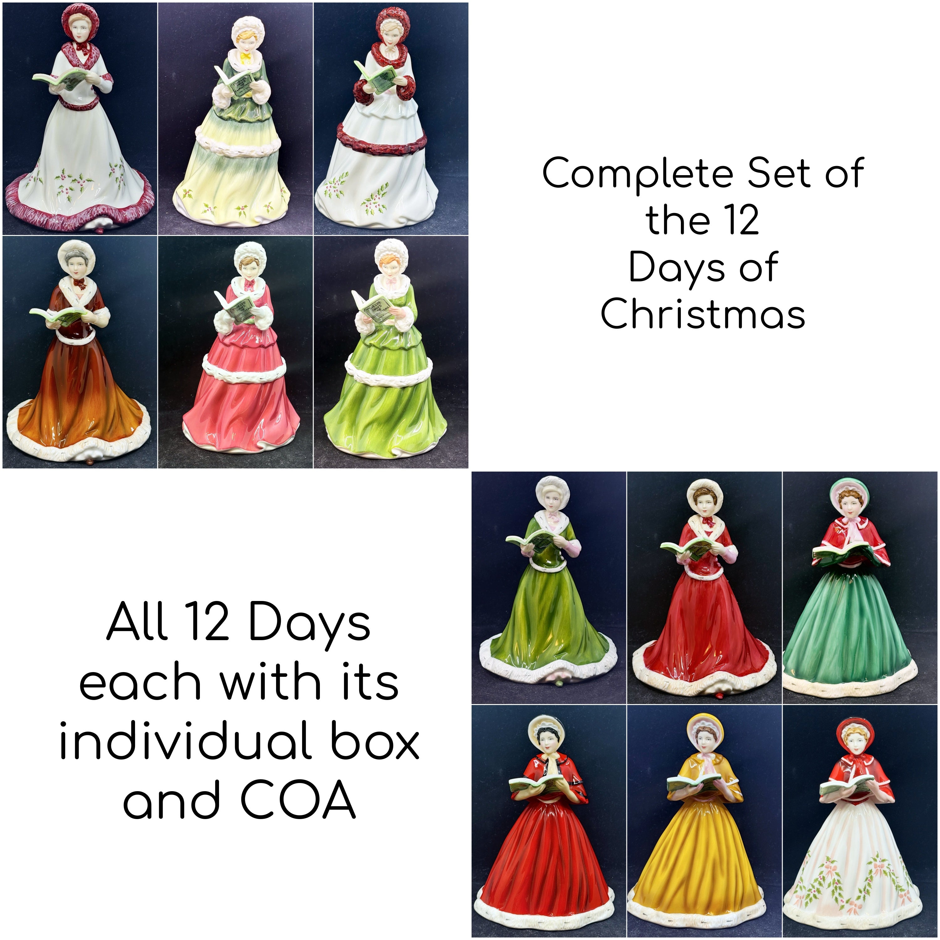 Twelve Days of Christmas — Complete Set of 12 Royal Doulton Figurines
