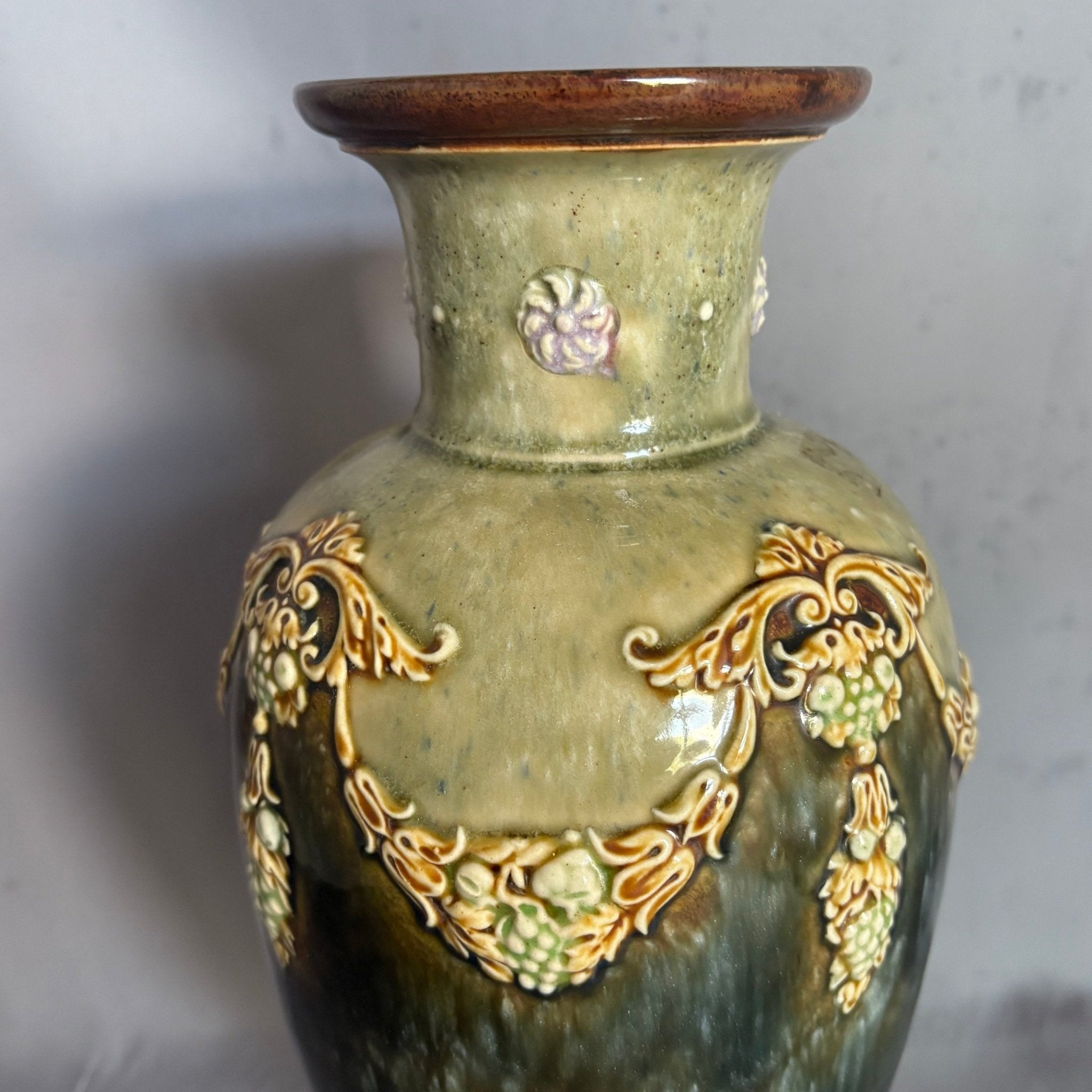 Large Royal Doulton Lambeth Classical Vase - William Cross