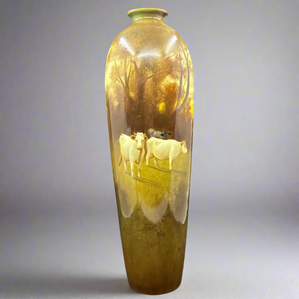 Tall Doulton Royal Doulton Burslem Cattle Vase - William Cross