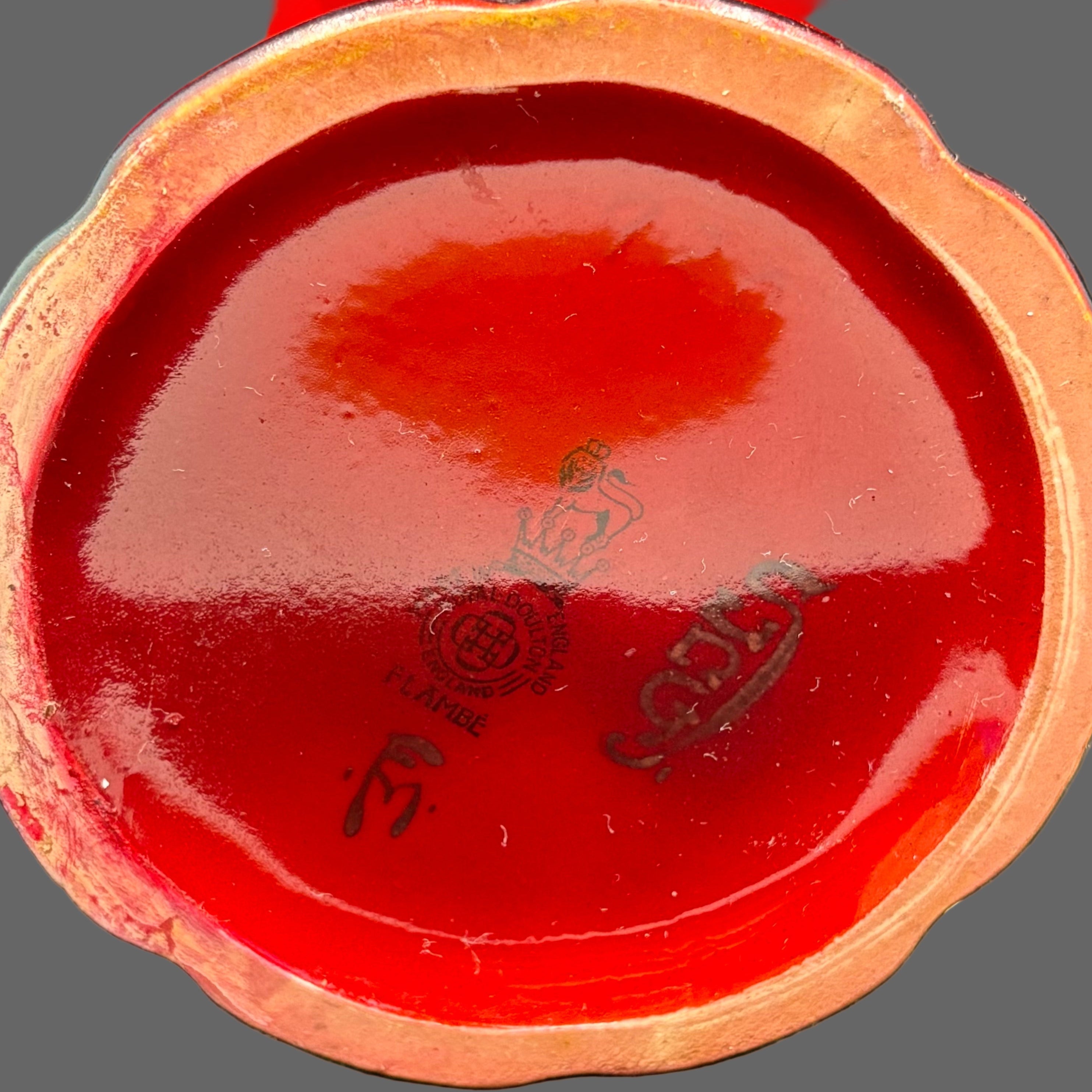 Royal Doulton Flambe Sung vase iridescent base with transmutation glaze effects