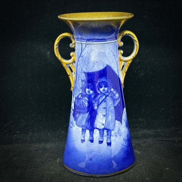 Royal Doulton Blue Children Double Handle Vase- William Cross