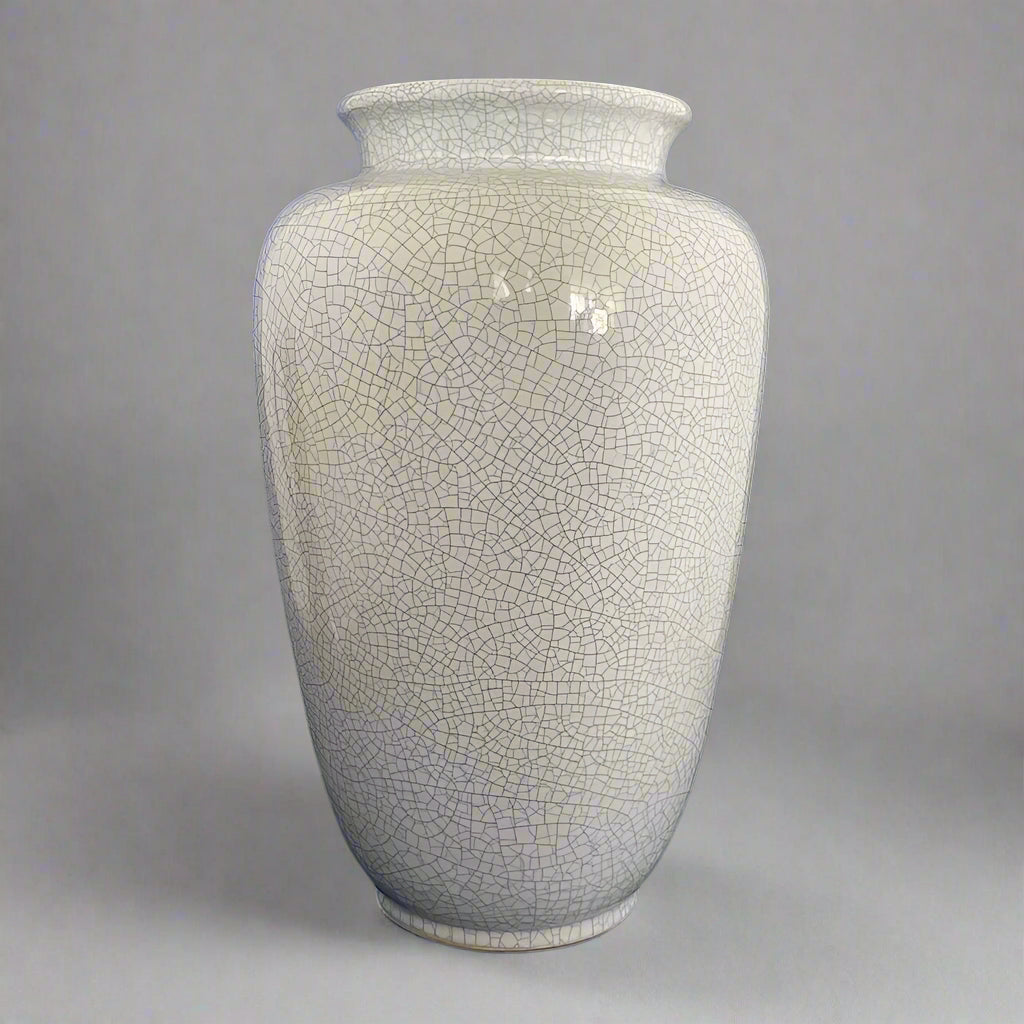West German Art Pottery Crackle Fiance Vase / William Cross