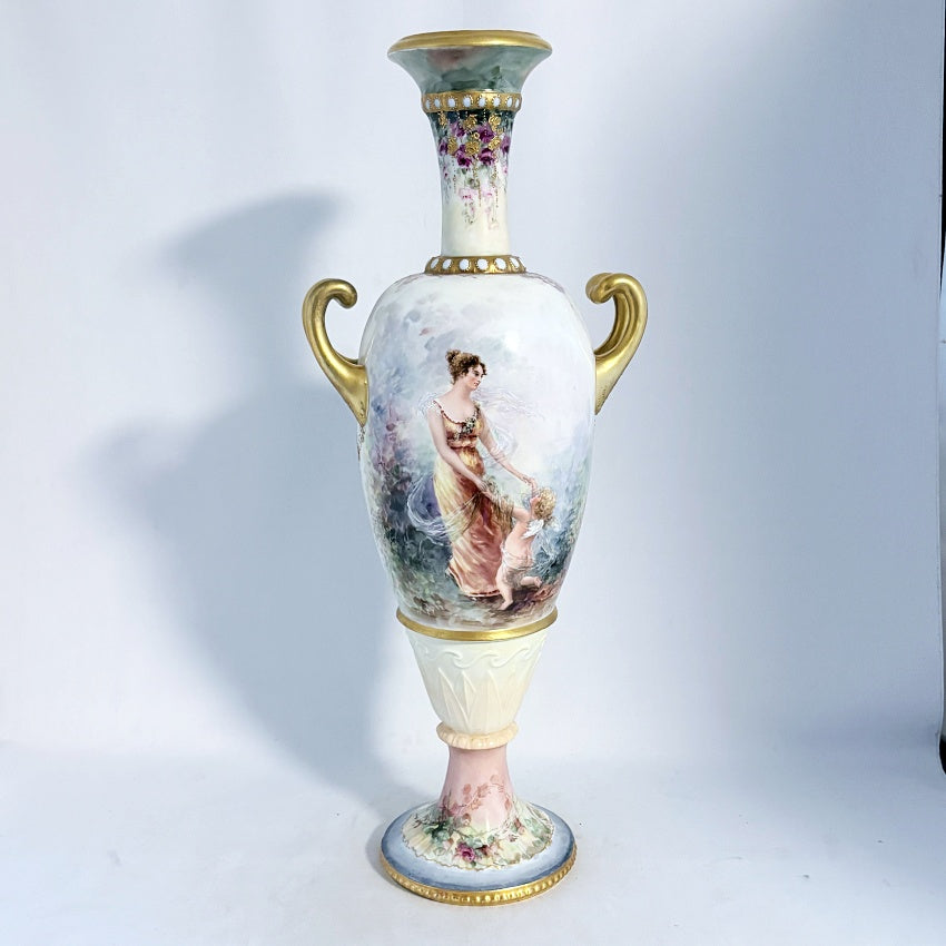 Limoges France Porcelain Vase 1893 Artist Signed Frost