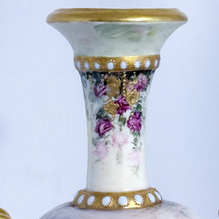 Limoges France Porcelain Vase 1893 Artist Signed Frost