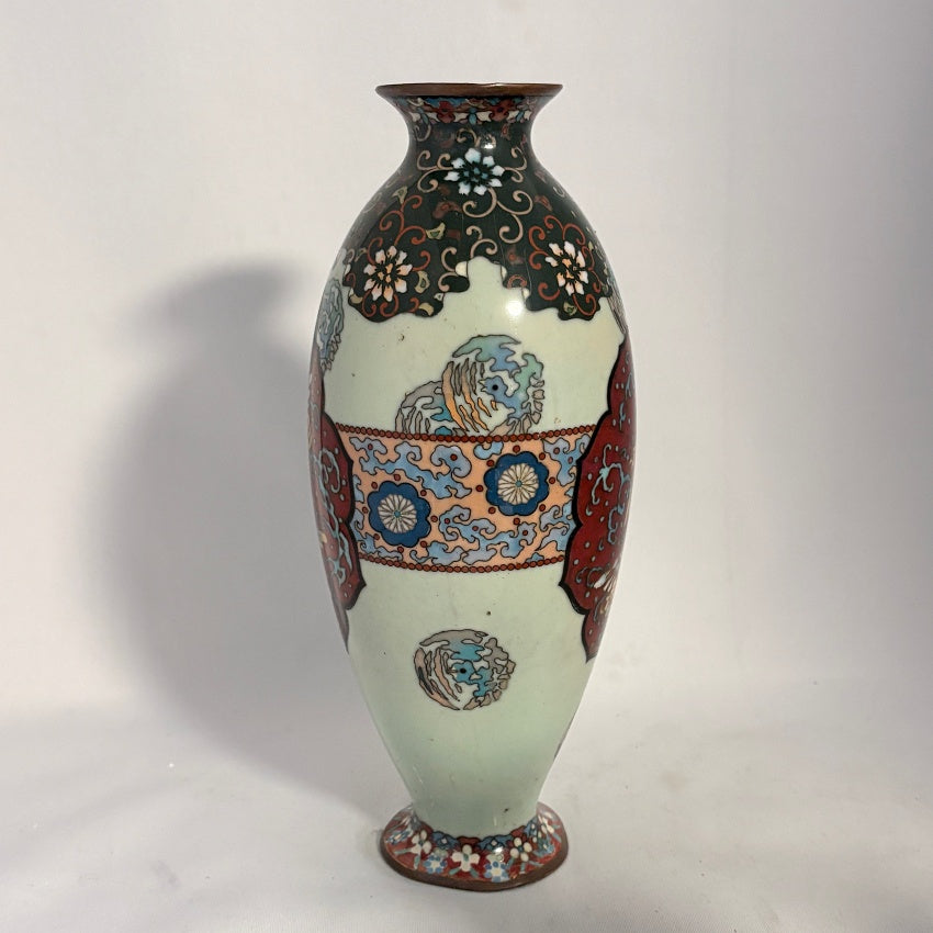 Japanese Cloisonné Vase, Meiji c.1880, Phoenix Medallion