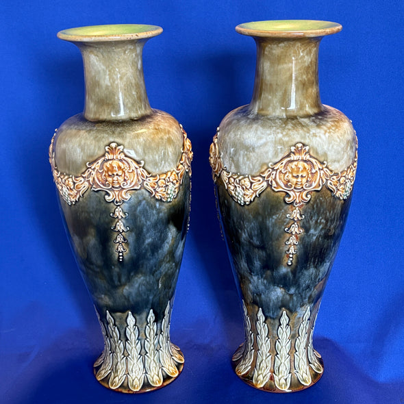 Pair of Royal Doulton Lambeth Neo Clossical Style Vase