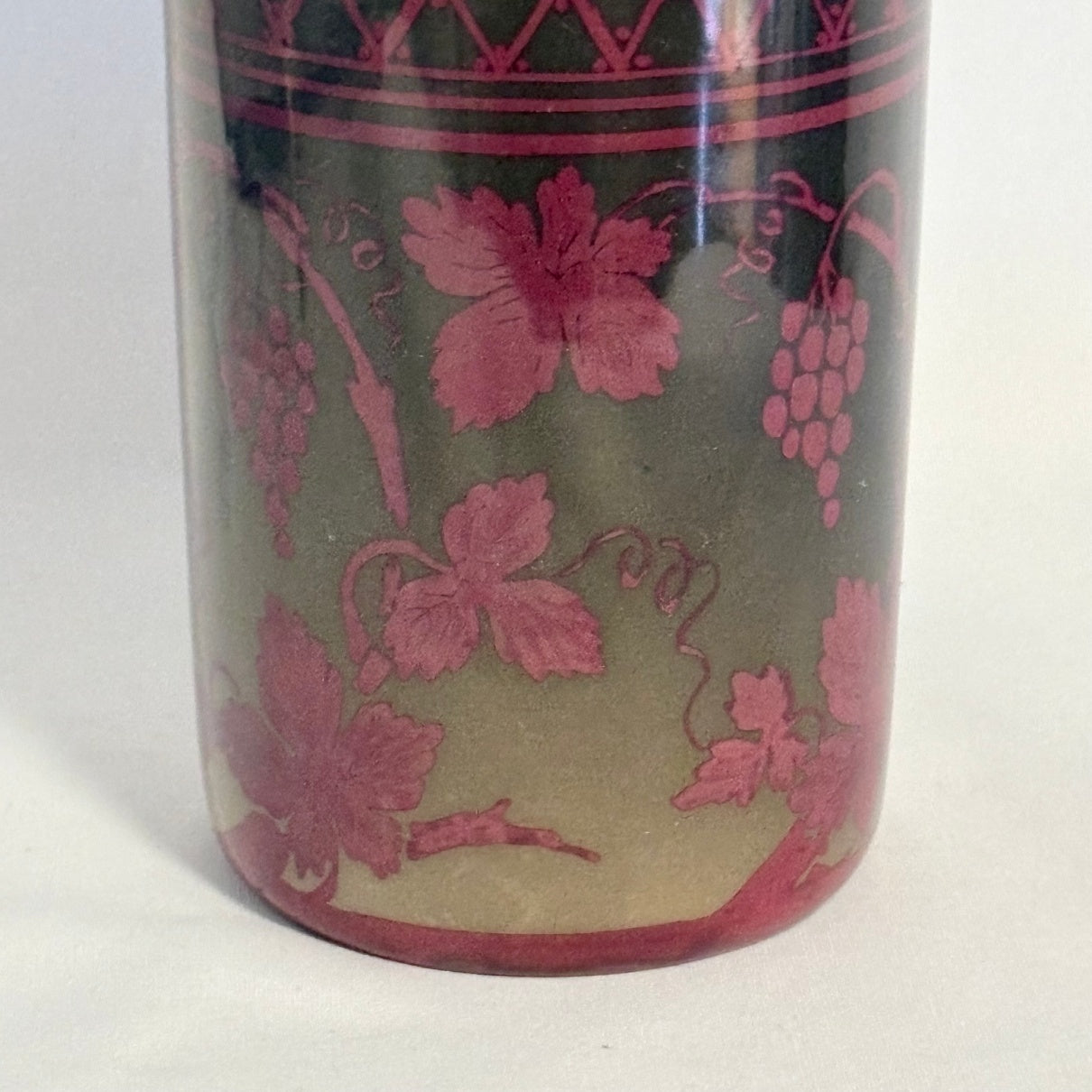 Bernard Moore Flambe Lattice & Grape Vine Vase - William Cross 