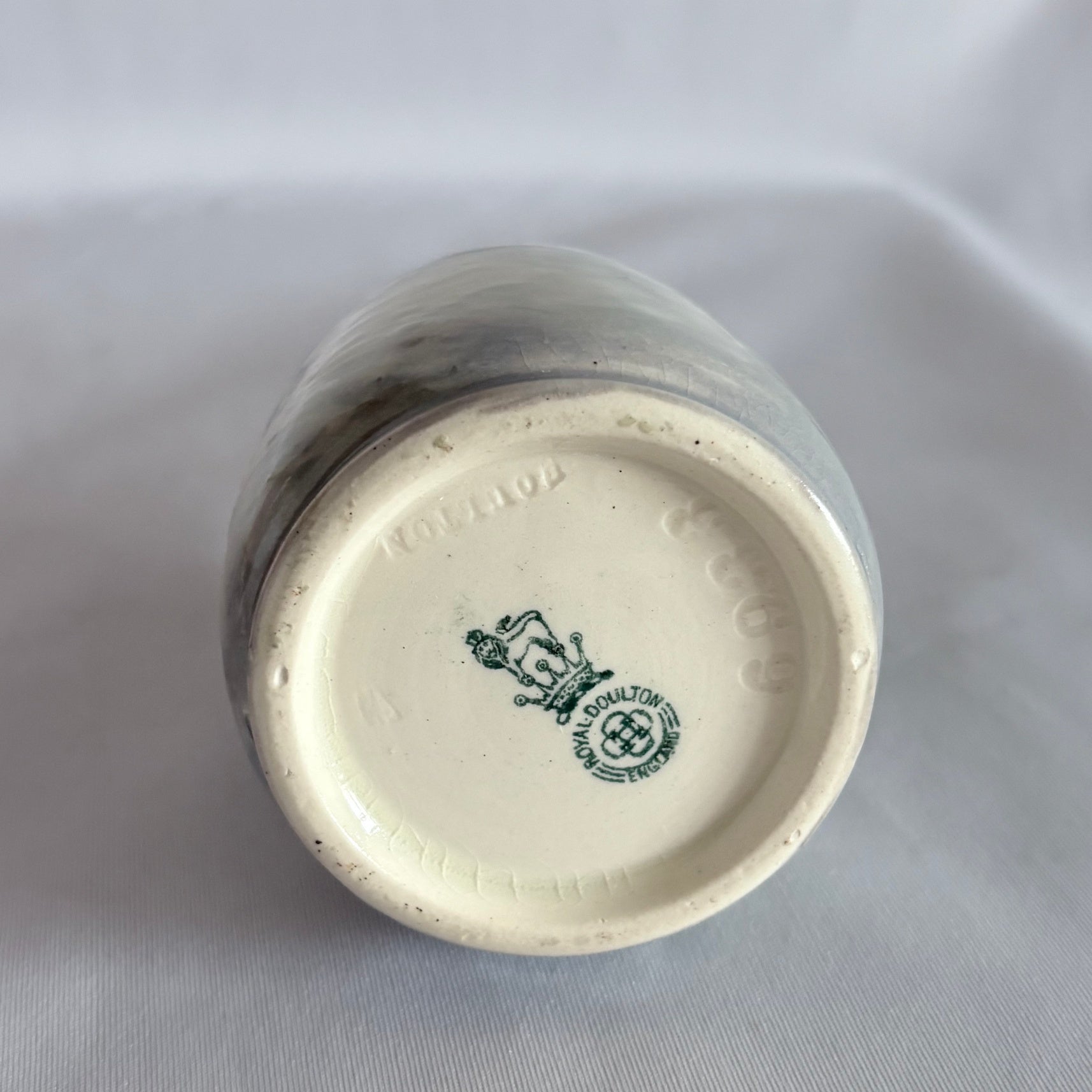 Royal Doulton Hand Painted Winter Scene Vase -Backstamp