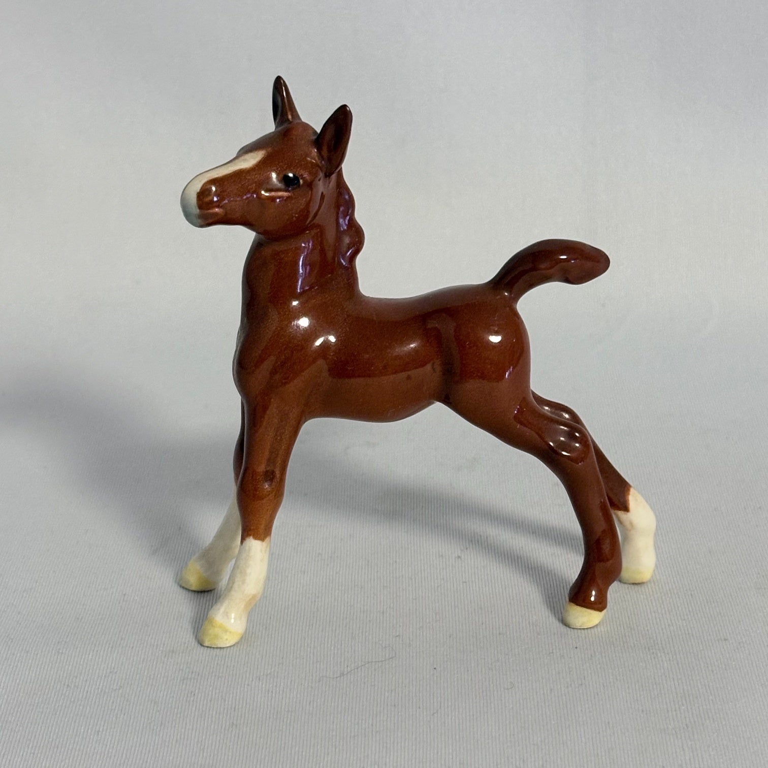 Beswick Foal Small Stretched Upright Model 763 Rare Chestnut Gloss 1958–1967