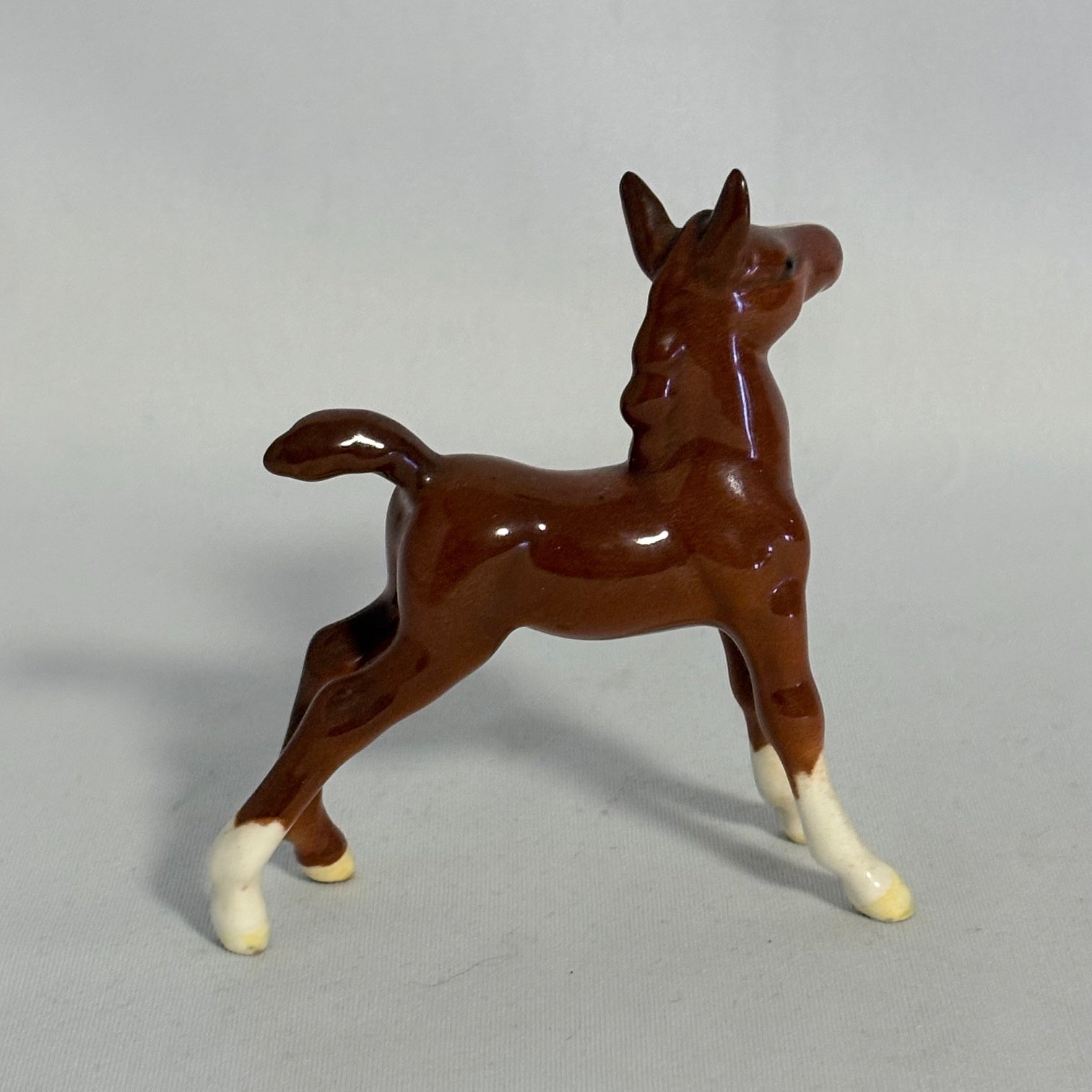 Beswick Foal Small Stretched Upright Model 763 Rare Chestnut Gloss 1958–1967