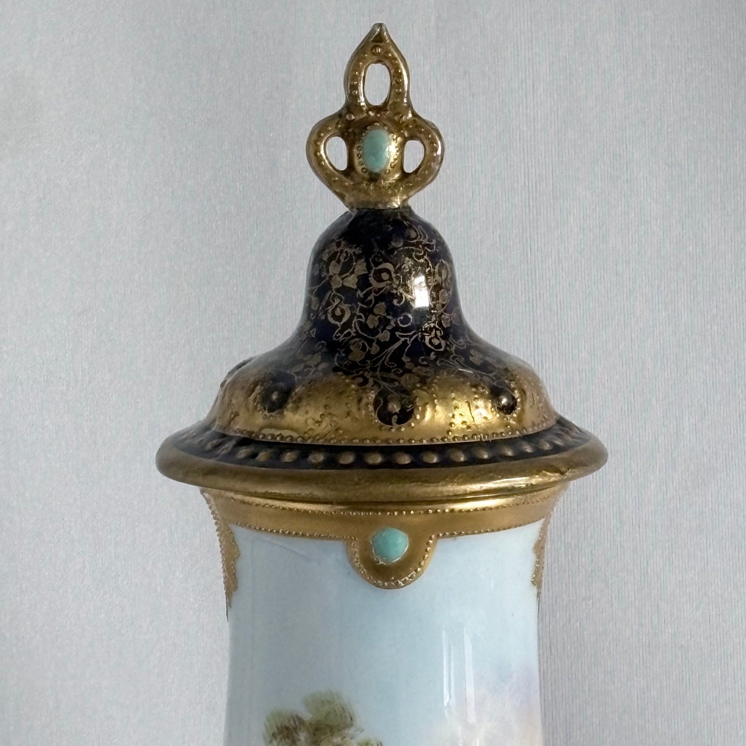 Royal Doulton Covered Urn Sesto Calende Lago Maggiore Named View c.1902