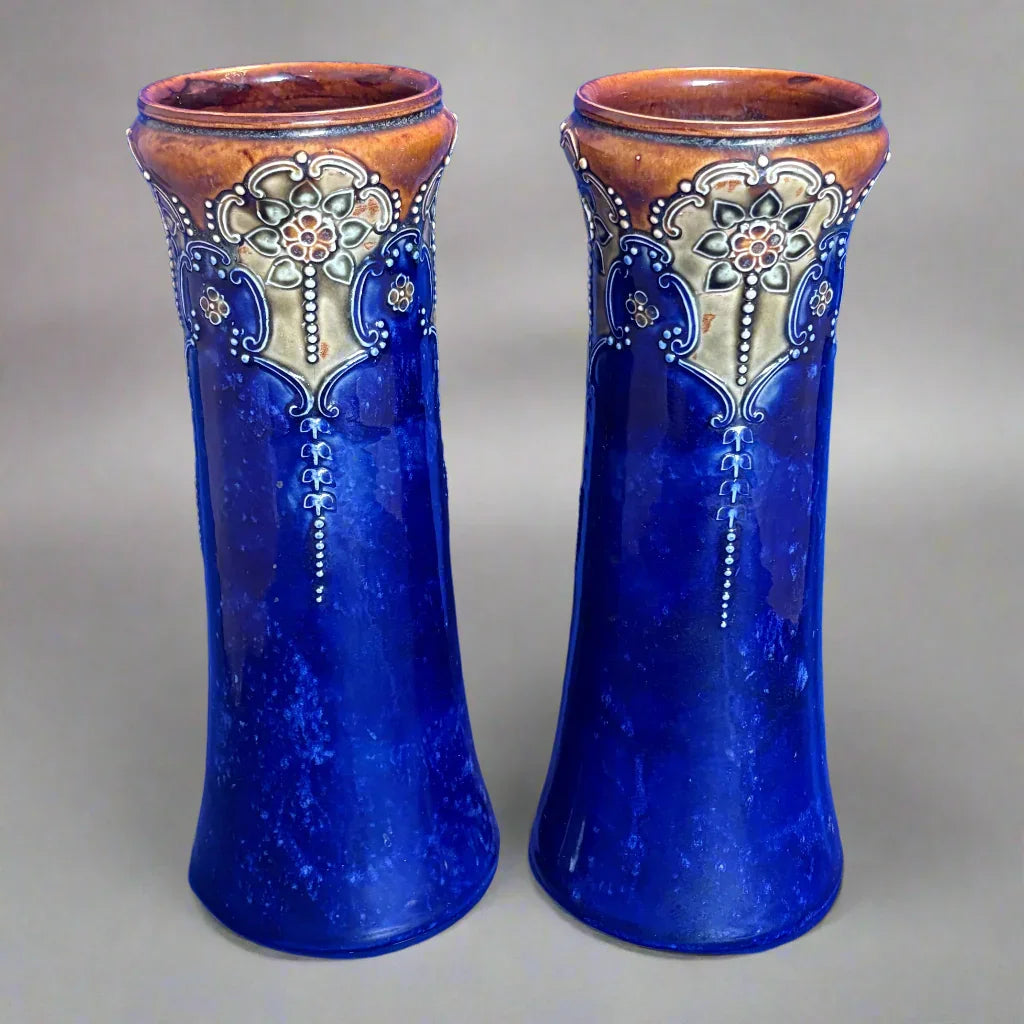 Pair of Royal Doulton Lambeth Vases - William Cross