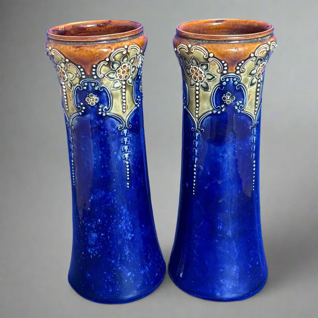 Pair of Royal Doulton Lambeth Vases - William Cross
