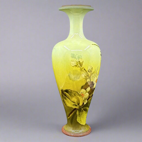 Doulton Lambeth Faience Floral Bird Vase - William Cross