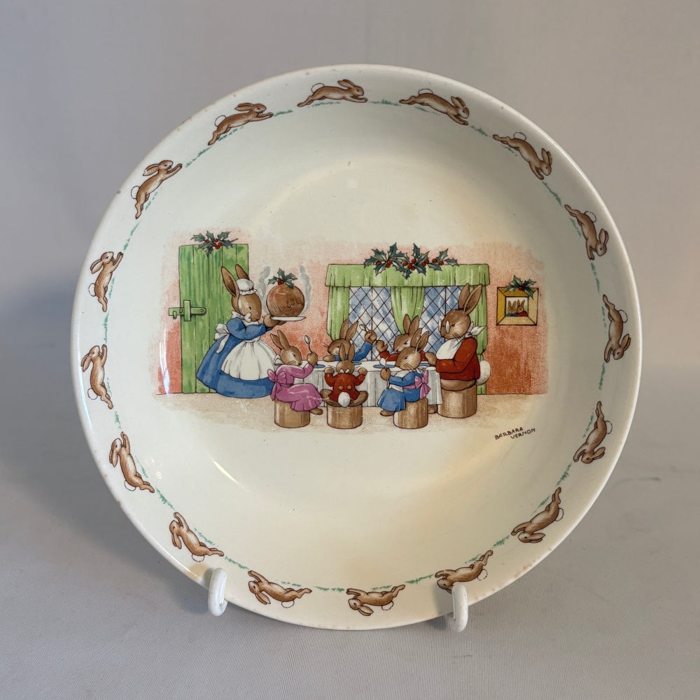 Christmas Dinner Porridge Plate Royal Doulton Bunnykins