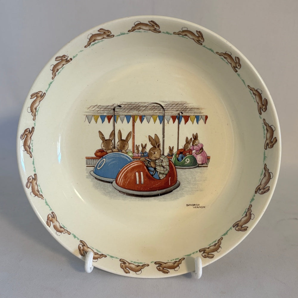 Dodgem Cars Porridge Plate Royal Doulton Bunnykins