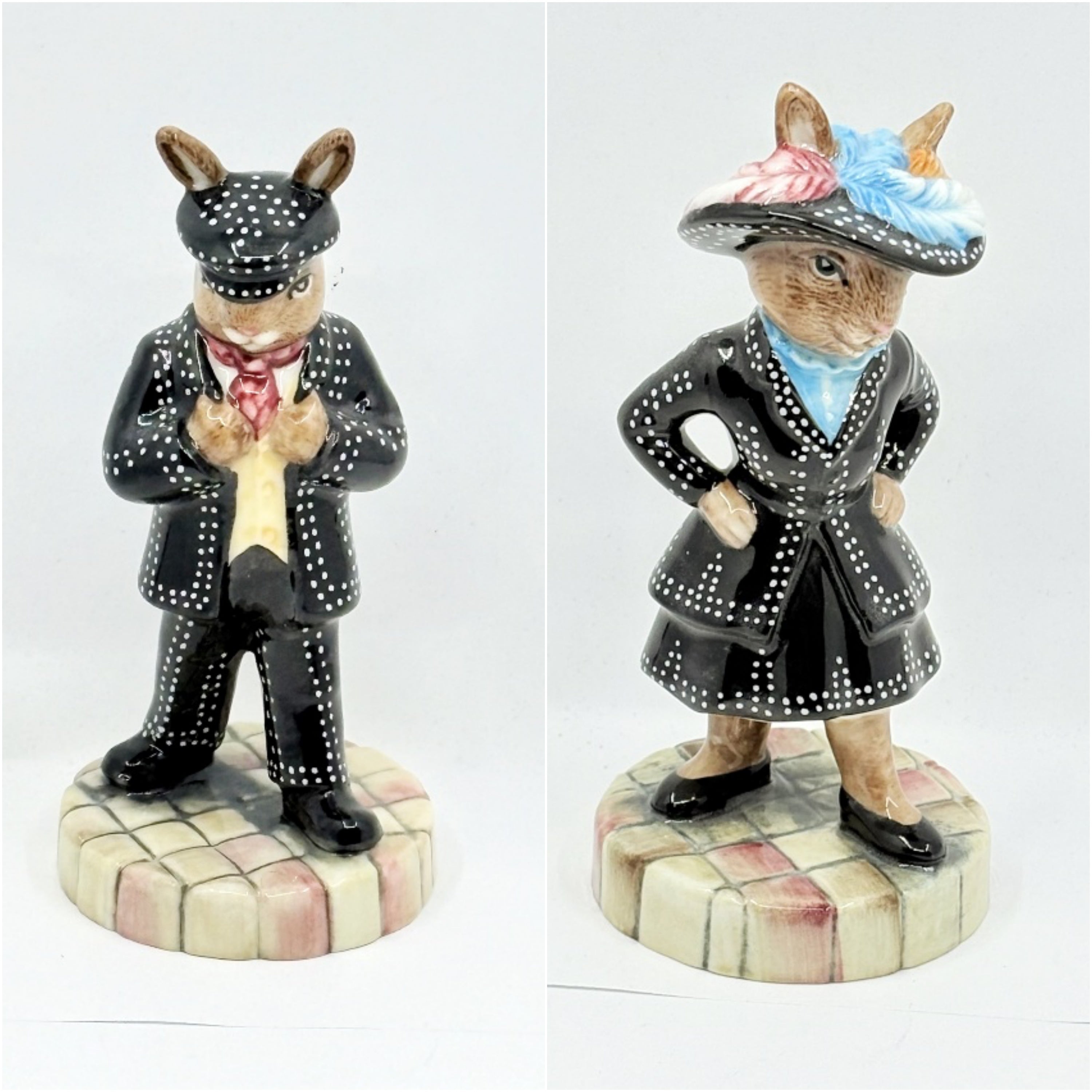 Royal Doulton Bunnykins Pearly King & Queen DB411/412 – Ltd Ed 500 pair